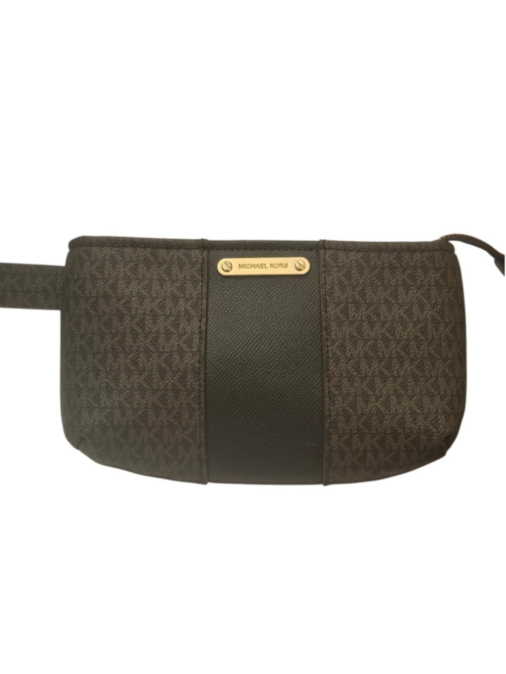 Michael Kors Sling/Belt Bag S/M Brown Logo Print Gold Hardware